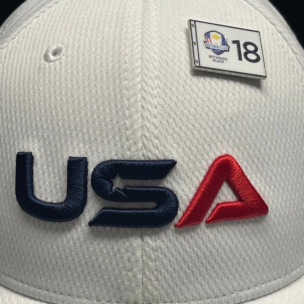2025 Ryder Cup Hat Cap White Snapback A-Frame 9FORTY‎ New Era Bethpage Black Pin